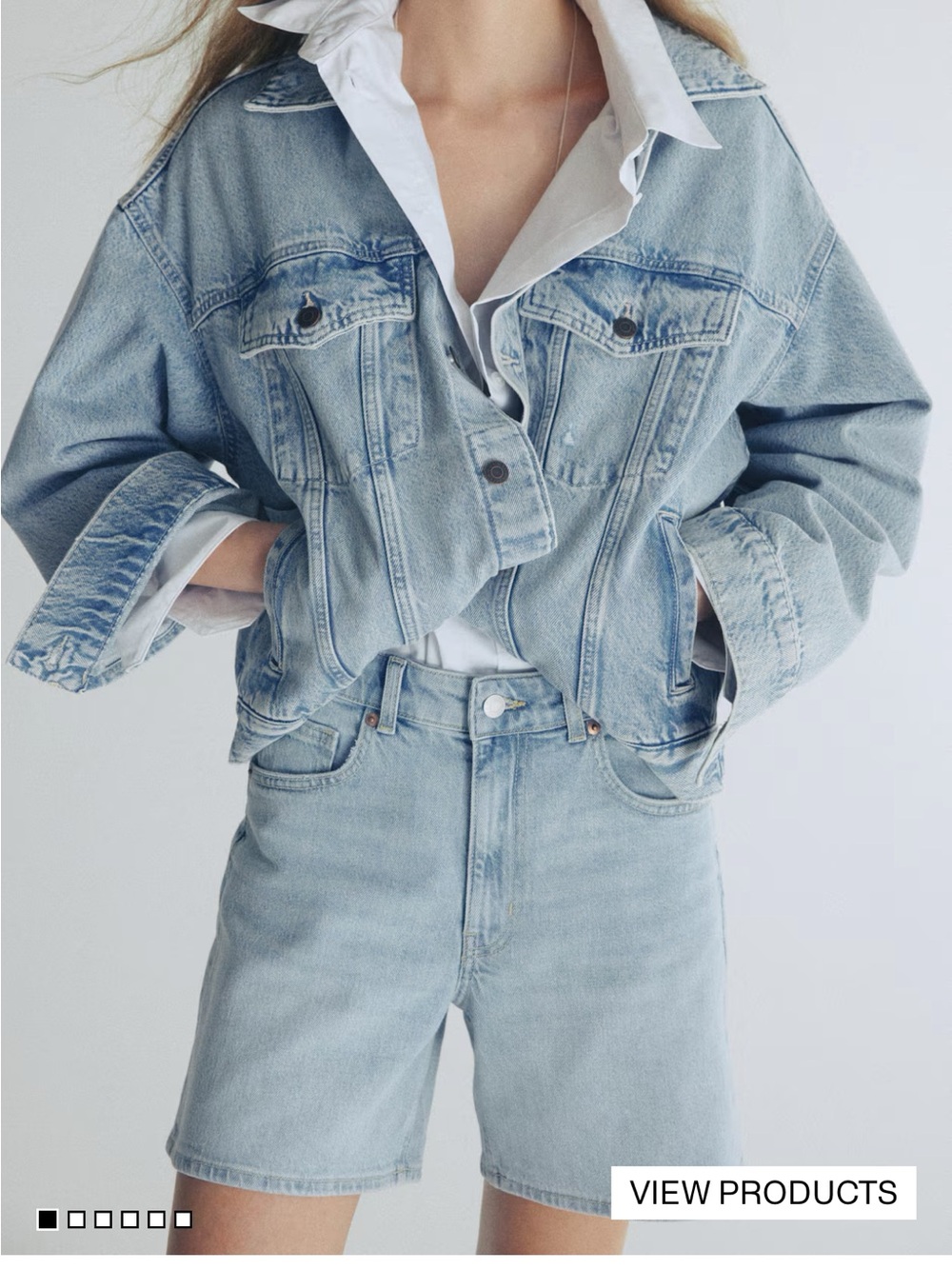 H&M Light Blue Denim Jean Shorts